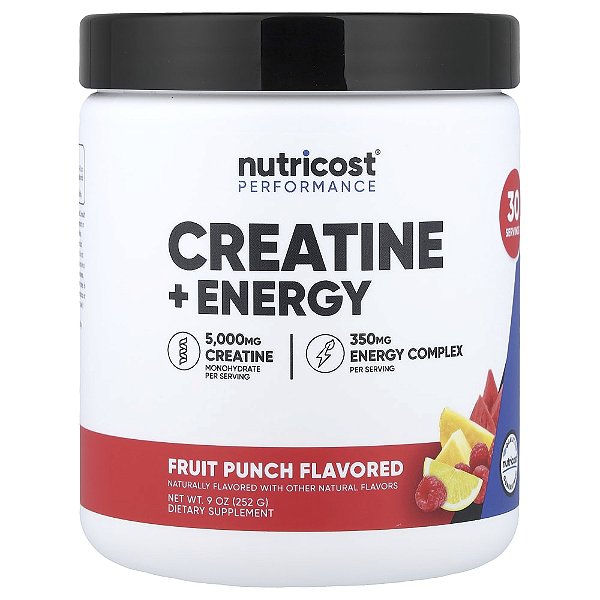Performance Creatina e Energia Ponche de Frutas 252 g - Nutricost