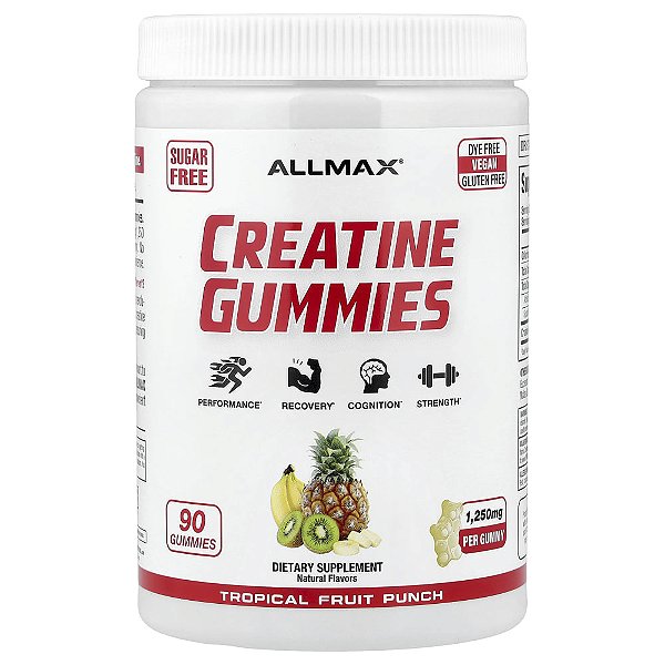Gomas de Creatina Ponche de Frutas Tropicais 1250 mg 90 Gomas - ALLMAX