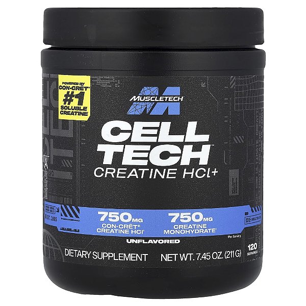 Cloridrato de Creatina Cell Tech Sem Sabor 211 g - MuscleTech