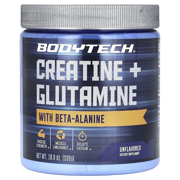 Creatina e Glutamina com Beta-Alanina Sem Sabor 306 g - BodyTech