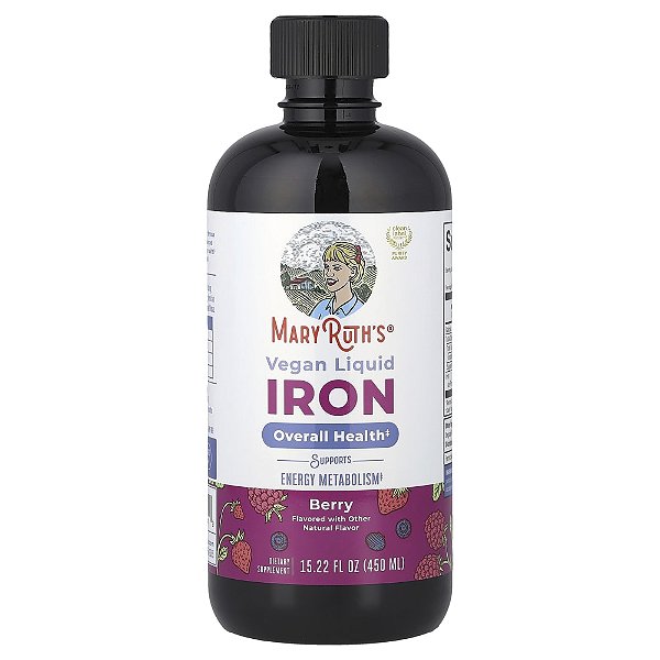 Ferro Líquido Vegano Para Maiores de 4 Anos Fruto Silvestre 450 ml - MaryRuth's