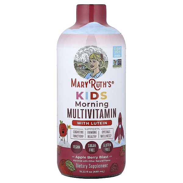 Infantil Multivitamínico Matinal com Luteína Explosão de Maçã 450 ml - MaryRuth's
