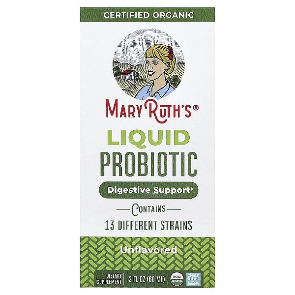 Probiótico Líquido Orgânico Sem Sabor 60 ml - MaryRuth's