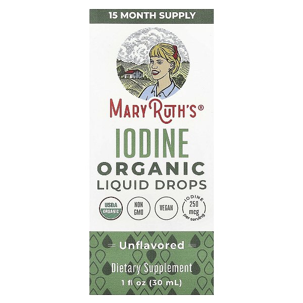 Iodo Orgânico em Gotas Sem Sabor 250 mcg 30 ml - MaryRuth's