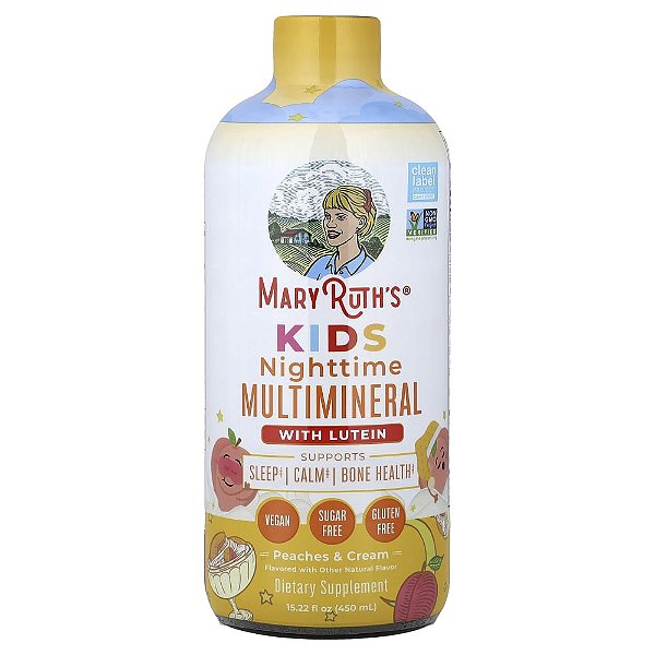 Infantil Multivitamínico Noturno com Luteína Pêssegos e Creme 450 ml - MaryRuth's