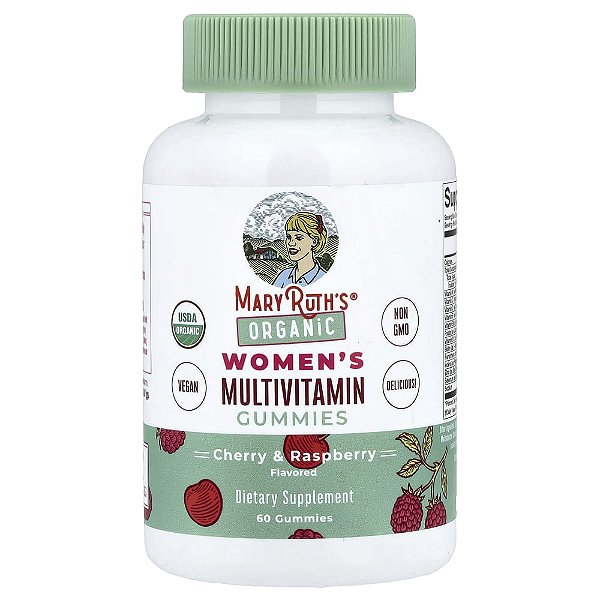 Multivitamínico Orgânico para Mulheres Cereja e Framboesa 60 Gomas - MaryRuth's
