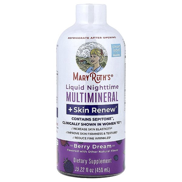 Multimineral Líquido Noturno + Pele Renew Frutas Vermelhas Dream 450 ml - MaryRuth's