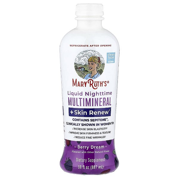 Multimineral Noturno Líquido + Pele Renew Frutas Vermelhas Dream 887 ml - MaryRuth's