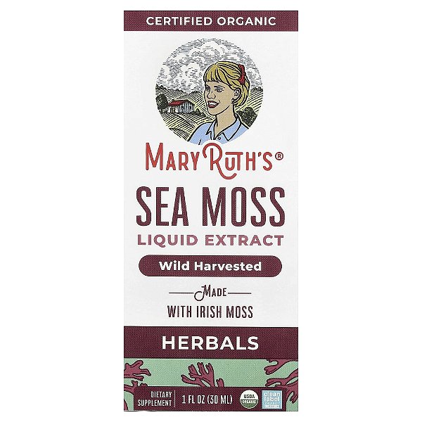 Extrato Líquido de Musgo-Marinho Orgânico Sem Álcool 1140 mg 30 ml - MaryRuth's