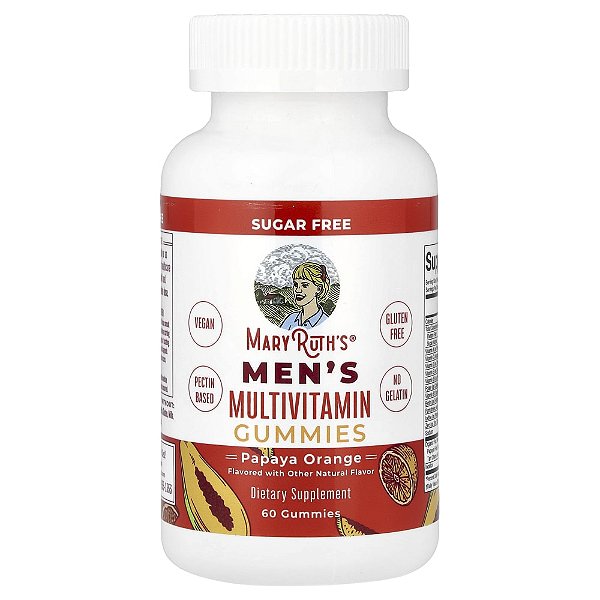 Gomas Multivitamínicas para Homens Mamão e Laranja 60 Gomas - MaryRuth's
