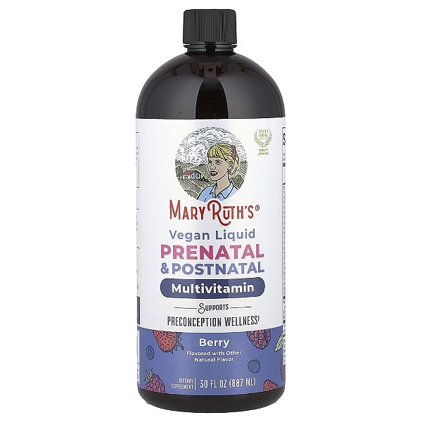 Multivitamínico Líquido para Pré-natal e Pós-natal Vegano Fruto Silvestre 887 ml - MaryRuth's