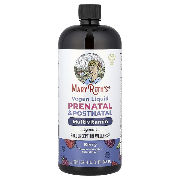 Multivitamínico Líquido para Pré-natal e Pós-natal Vegano Frutos Silvestres 946 ml - MaryRuth's