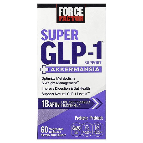 Suporte Super GLP-1 + Akkermansia 60 Cápsulas Vegetais - Force Factor