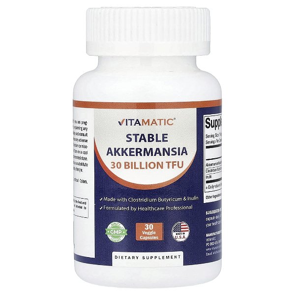 Akkermansia Estável 30 Cápsulas Vegetais - Vitamatic