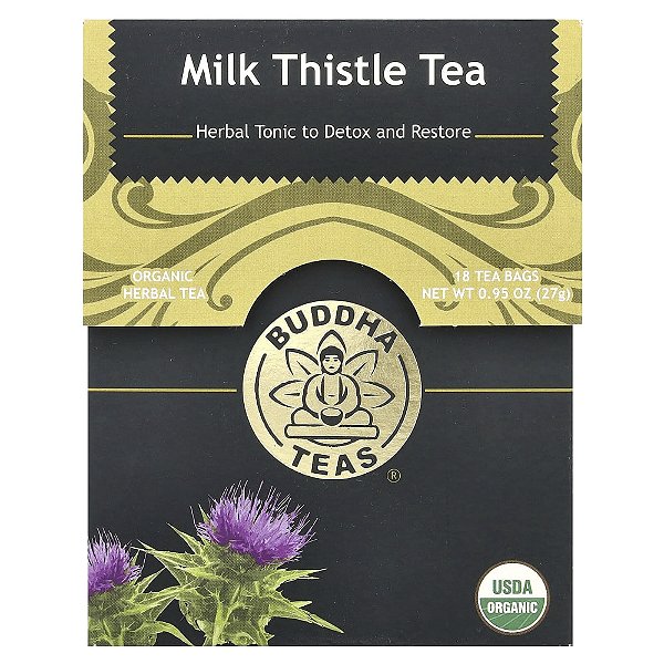 Chá Orgânico Cardo-Mariano Sem Cafeína 18 Sachês 27 g - Buddha Teas
