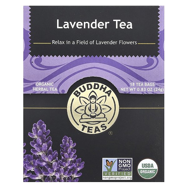 Chá Orgânico Lavanda Sem Cafeína 18 Sachês 24 g - Buddha Teas