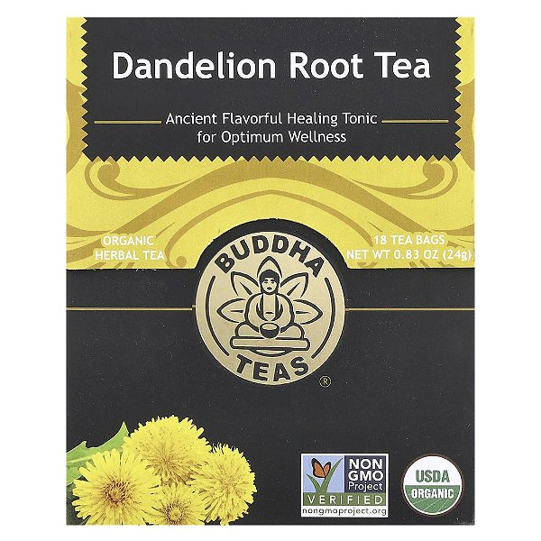 Chá Orgânico Dente-de-Leão Sem Cafeína 18 Sachês 24 g - Buddha Teas
