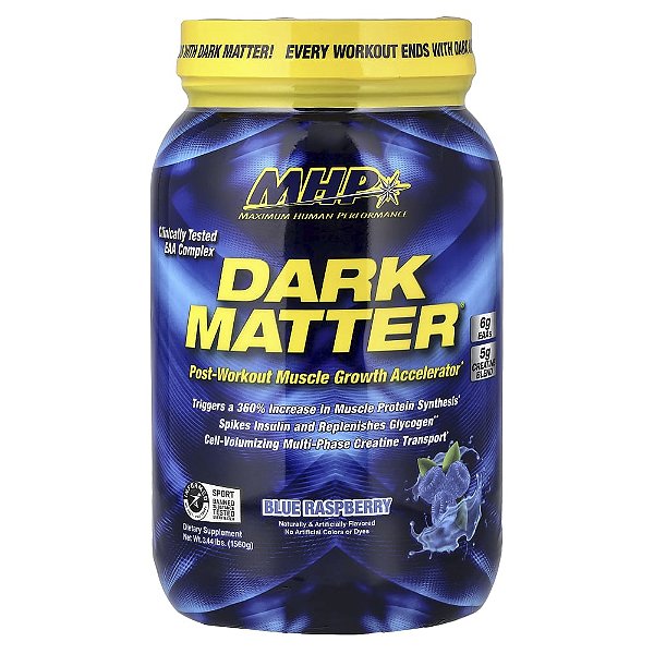 DARK MATTER Acelerador de Crescimento Muscular Pós-Treino Framboesa Azul 1560 g - MHP