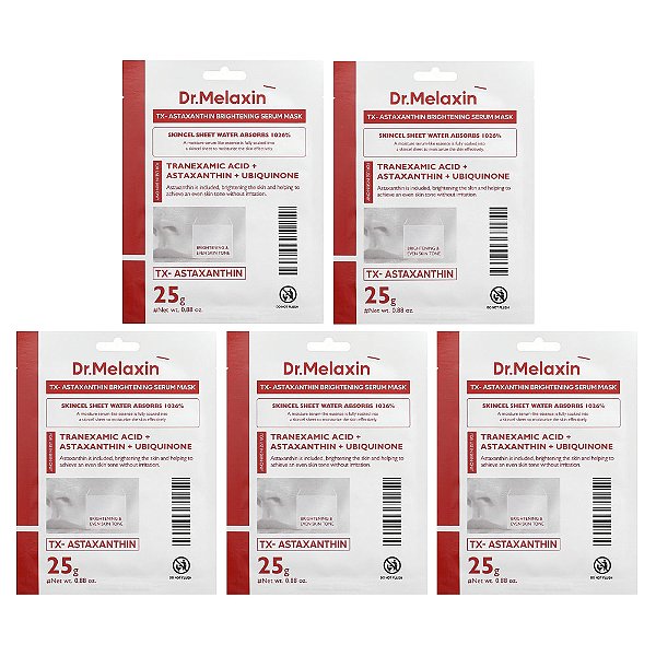 Máscara Sérum Iluminador Astaxanthin 5 Unidades (25 g) - Dr.Melaxin