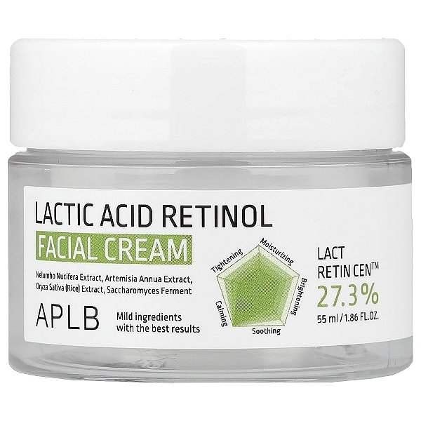 Creme Facial de Ácido Láctico e Retinol 55 ml - APLB