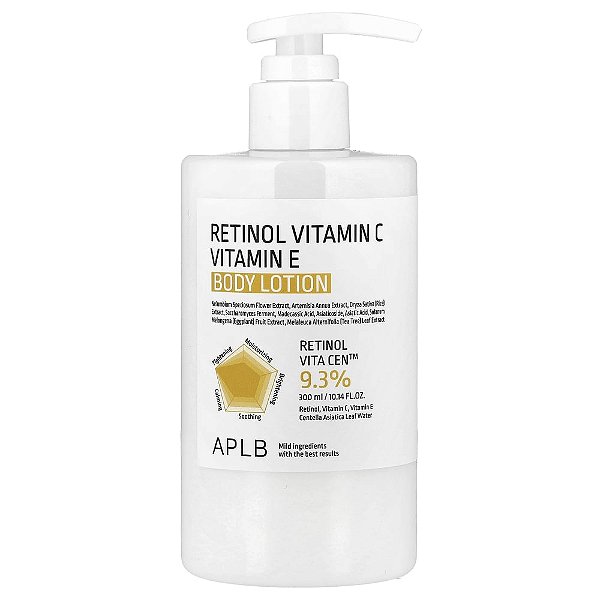 Retinol e Vitamina C Loção Corporal de Vitamina E 300 ml - APLB