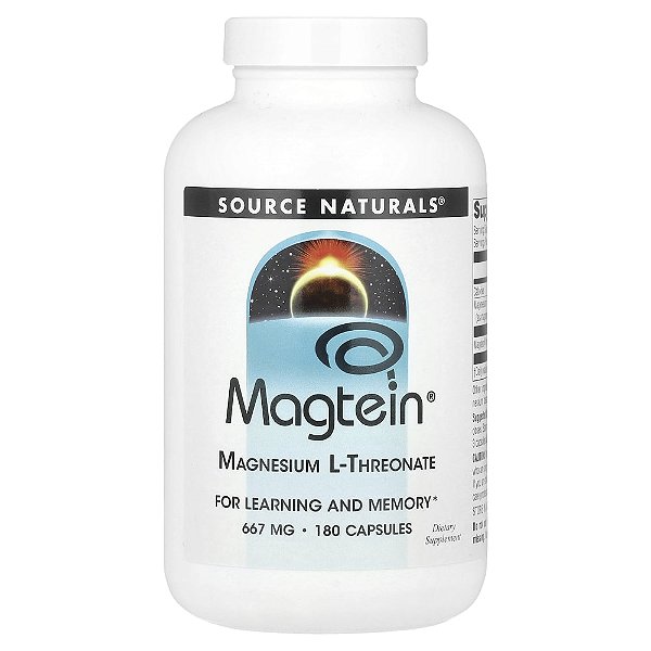 Magtein L-Treonato de Magnésio 180 Cápsulas - Source Naturals