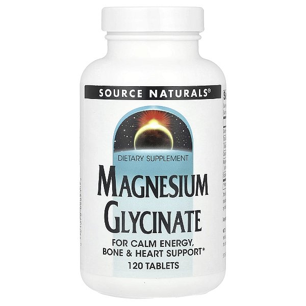 Glicinato de Magnésio 120 Comprimidos - Source Naturals