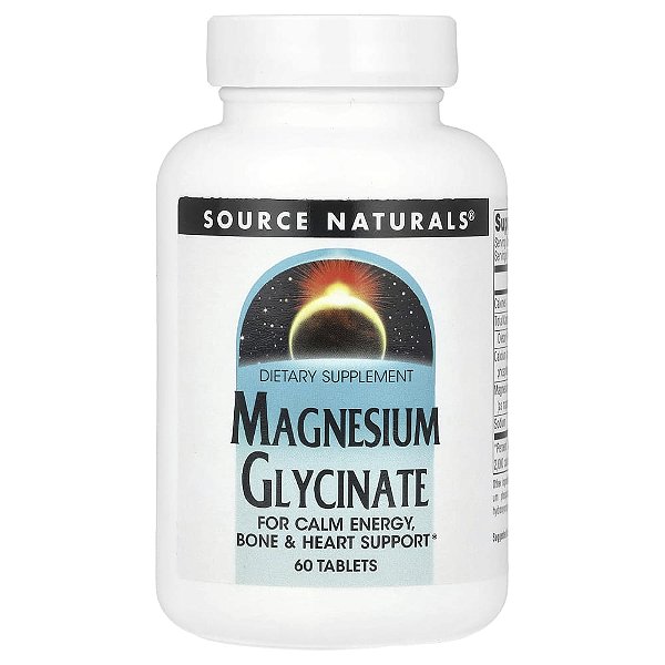 Glicinato de Magnésio 60 Comprimidos - Source Naturals
