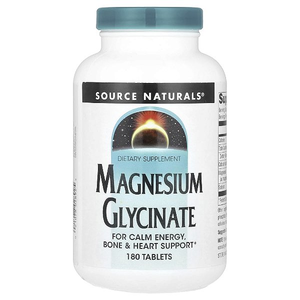 Glicinato de Magnésio 180 Comprimidos - Source Naturals