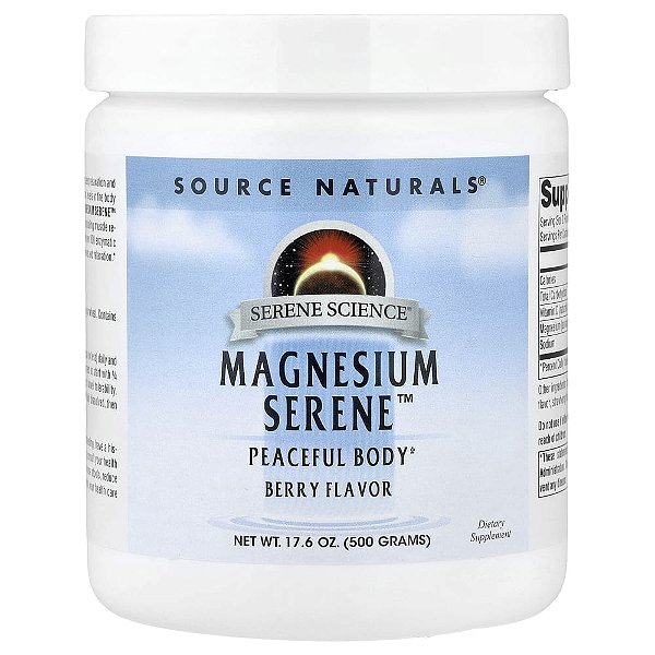 Magnésio Serene Sabor Fruto Silvestre 500 g em Pó - Source Naturals
