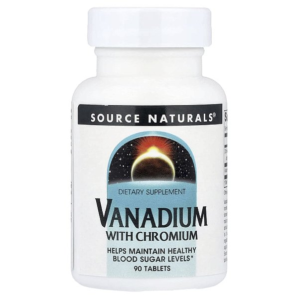 Vanádio com Cromo 90 Comprimidos - Source Naturals