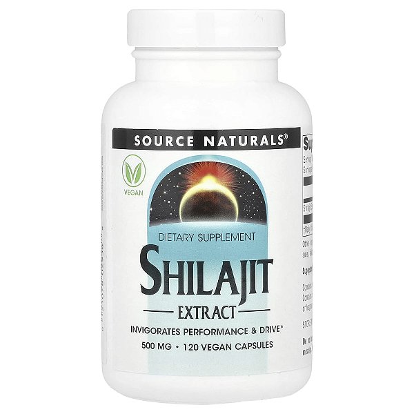 Extrato de Shilajit 500 mg 120 Cápsulas Veganas - Source Naturals