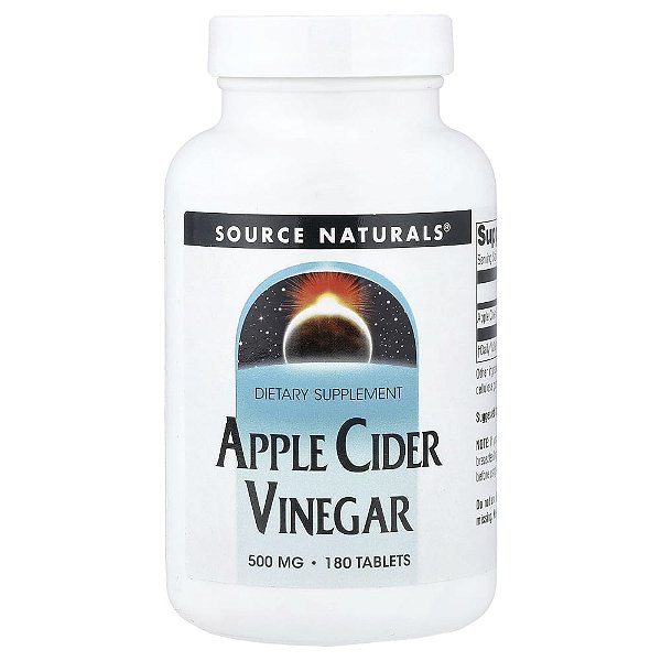 Vinagre de Maçã 500 mg 180 Tabletes - Source Naturals