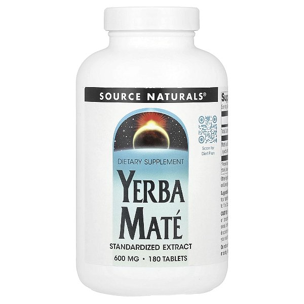 Erva Mate 600 mg 180 Comprimidos - Source Naturals