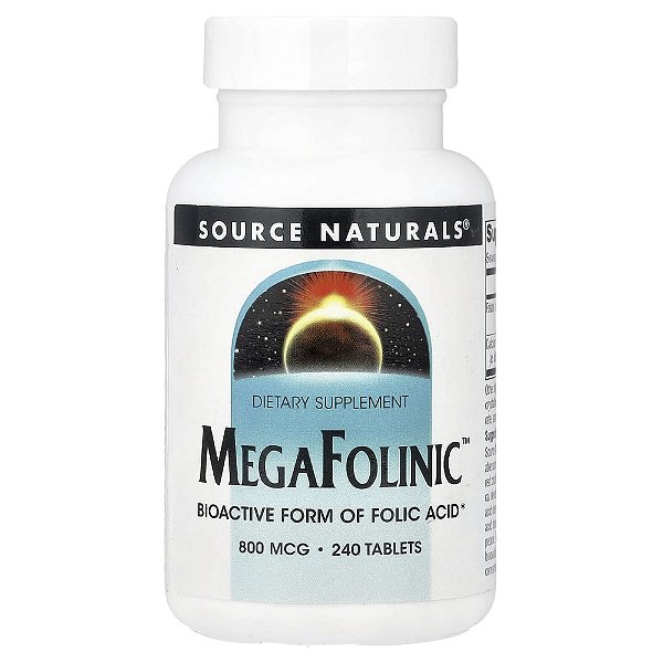 MegaFolinic 800 mcg 240 Comprimidos - Source Naturals