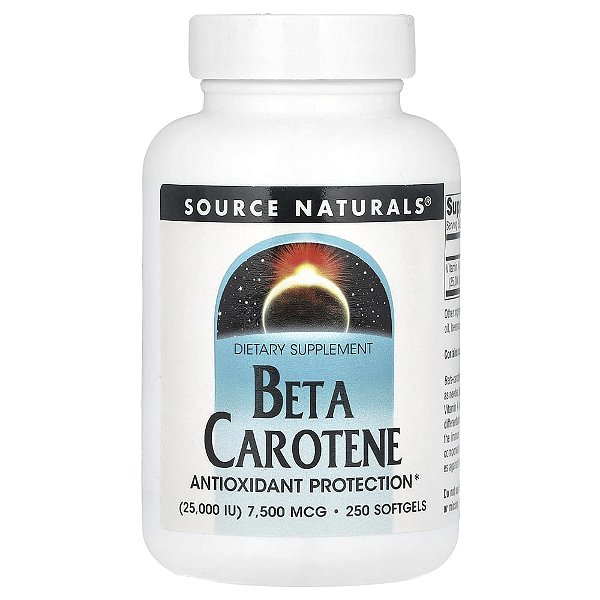 Betacaroteno 7.500 mcg 250 Softgels - Source Naturals