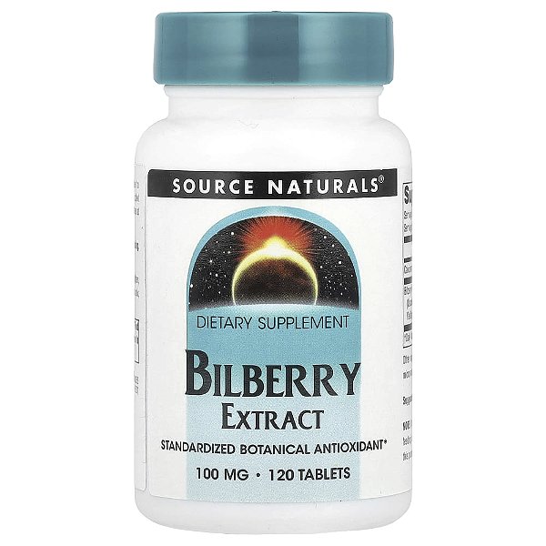 Extrato de Mirtilo Europeu 100 mg 120 Comprimidos - Source Naturals