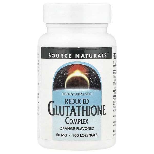 Complexo de Glutationa Reduzido Sabor Laranja 50 mg 100 Pastilhas - Source Naturals