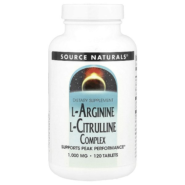 Complexo de L-Arginina e L-Citrulina 120 Comprimidos - Source Naturals