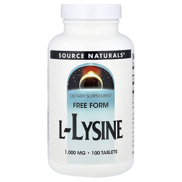 L-Lisina 1.000 mg 100 Comprimidos - Source Naturals