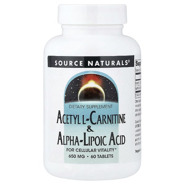 Acetil L-Carnitina e Ácido Alfa-Lipóico 60 Comprimidos - Source Naturals