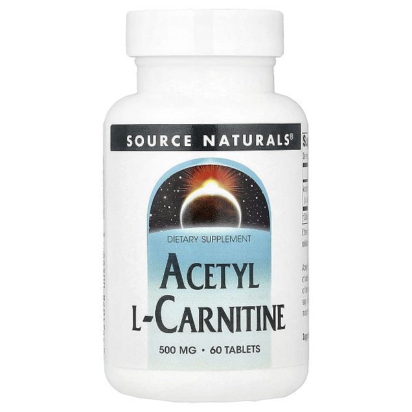 Acetil L-Carnitina 500 mg 60 Tabletes - Source Naturals