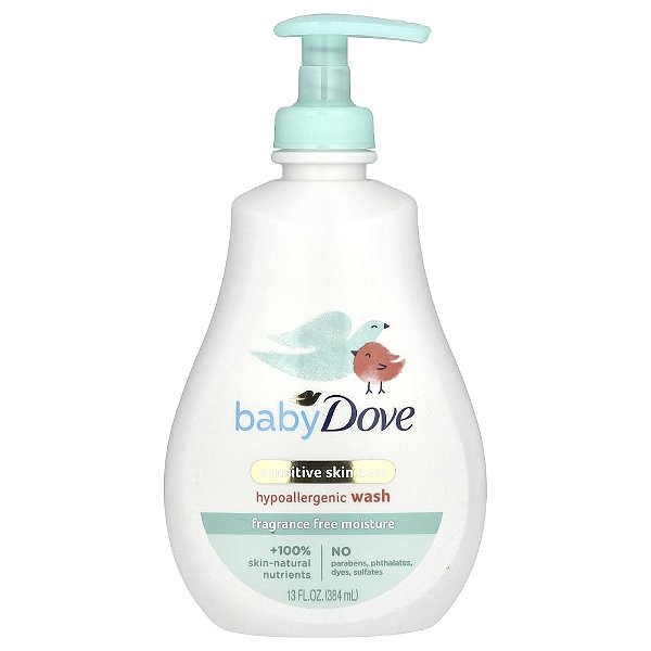 Sabonete Líquido Baby Dove Pele Sensível Sem Perfume 384 ml - Dove