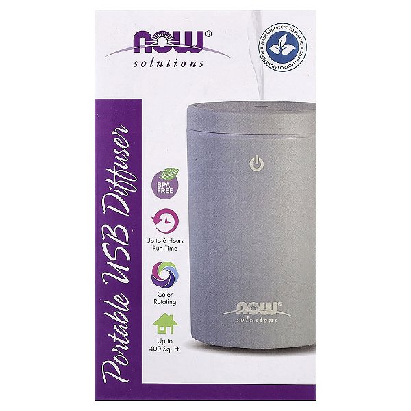 Difusor de Óleo Essencial Ultrassônico Portátil USB 1 Unidade - NOW Foods