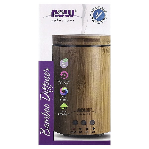 Difusor de Óleo Essencial Ultrassônico Bambu Real 1 Unidade - NOW Foods