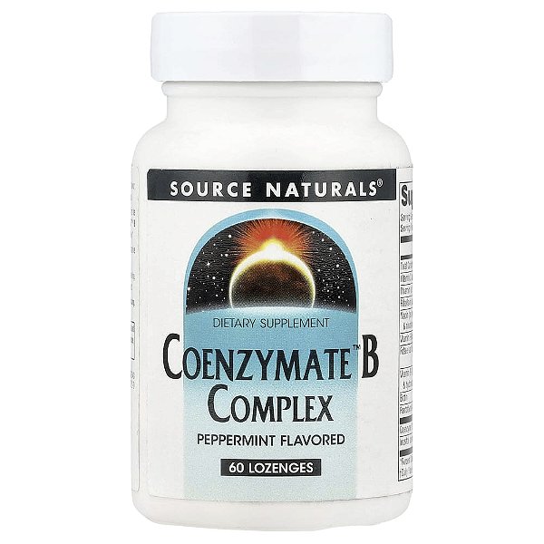 Complexo B Coenzimado Sabor Hortelã-Pimenta 60 Pastilhas Sublinguais - Source Naturals