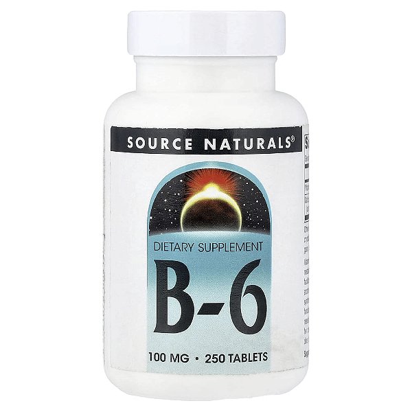 Vitamina B6 Piridoxina 100 mg 250 Comprimidos - Source Naturals