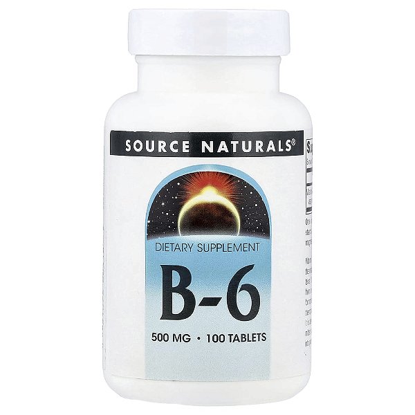 Vitamina B6 Piridoxina 500 mg 100 Comprimidos - Source Naturals