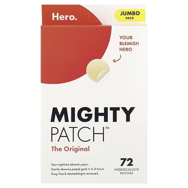 Adesivo Hidrocoloide para Acne Mighty Patch Original 72 Adesivos - Hero Cosmetics