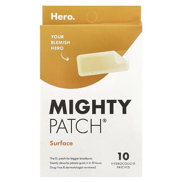 Adesivo Hidrocoloide Corporal Mighty Patch Surface 10 Tiras - Hero Cosmetics